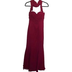 Watters & Watters silk bridesmaid halter gown dress